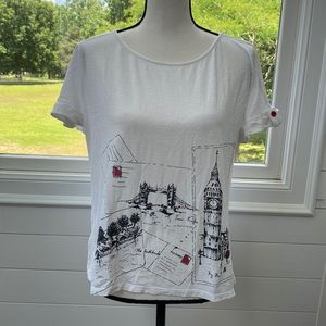Womens Laura Ashley London Postcard T-Shirt